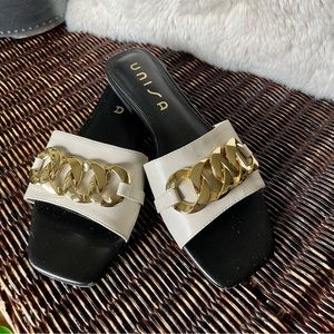Unisa Gold Chain Sandals